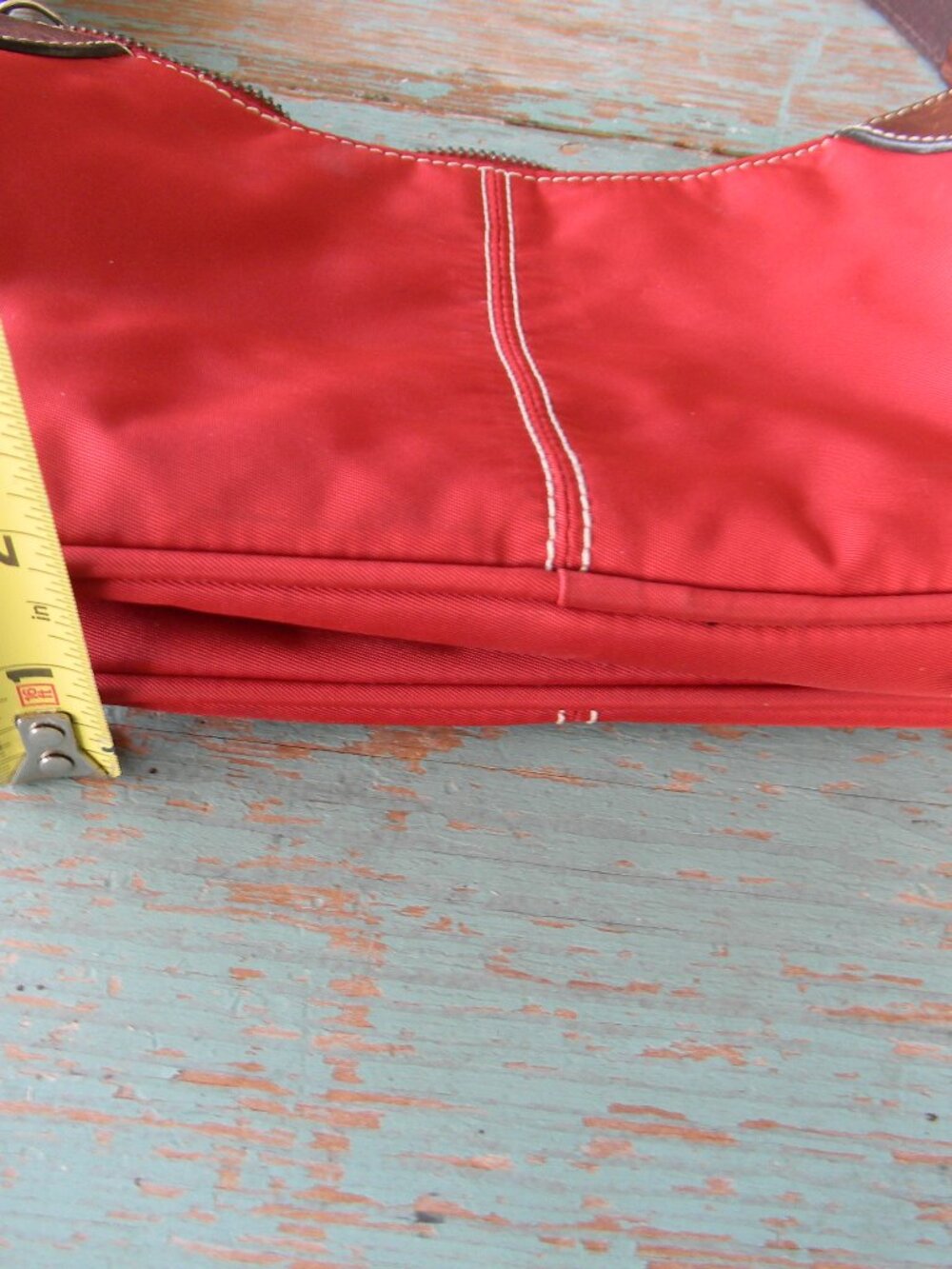 Dooney & Bourke Wayfarer RED Nylon Mini Shoulder Bag with Leather Trim Y2K - Picture 4 of 11